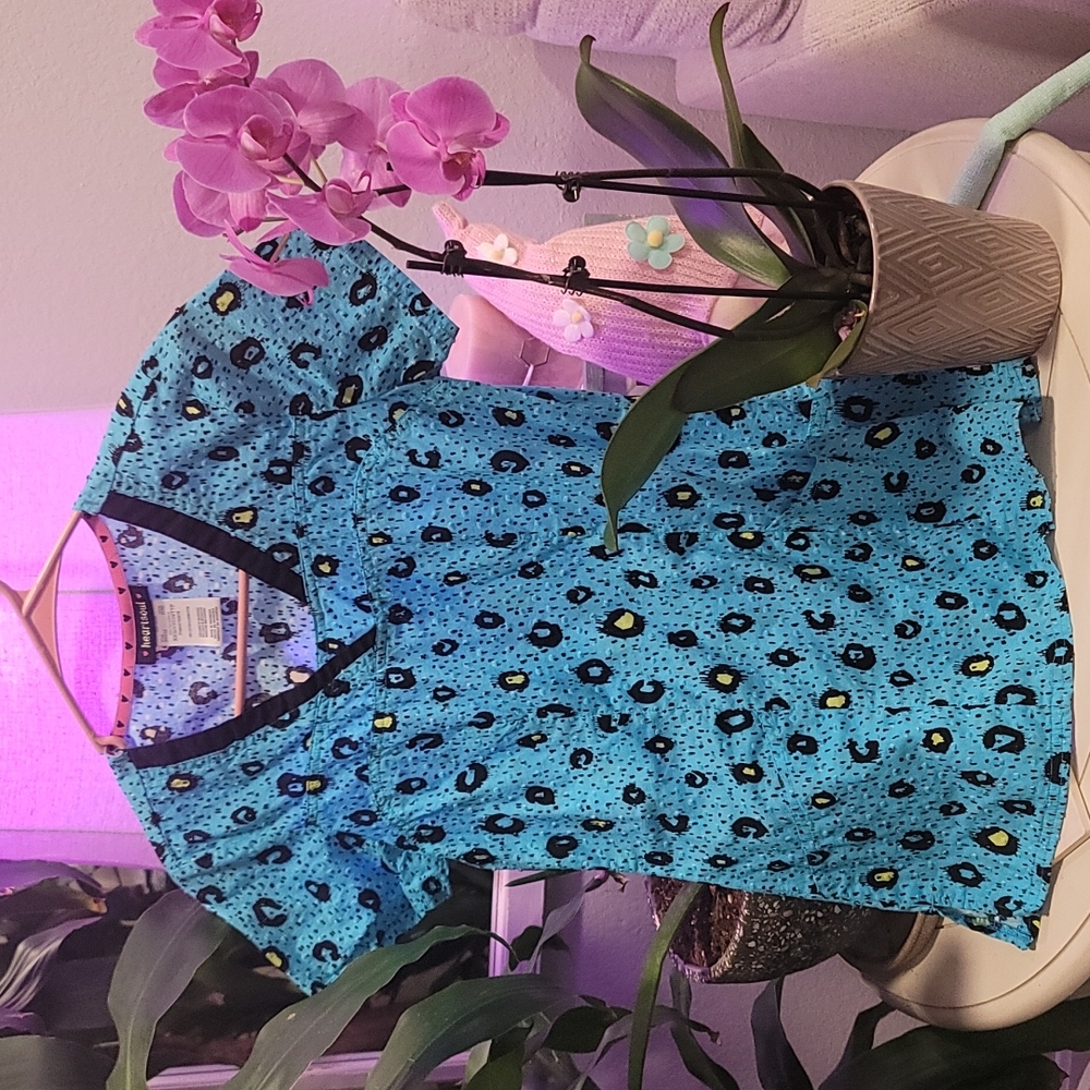 Heartsoul Cheetah Scrub Top